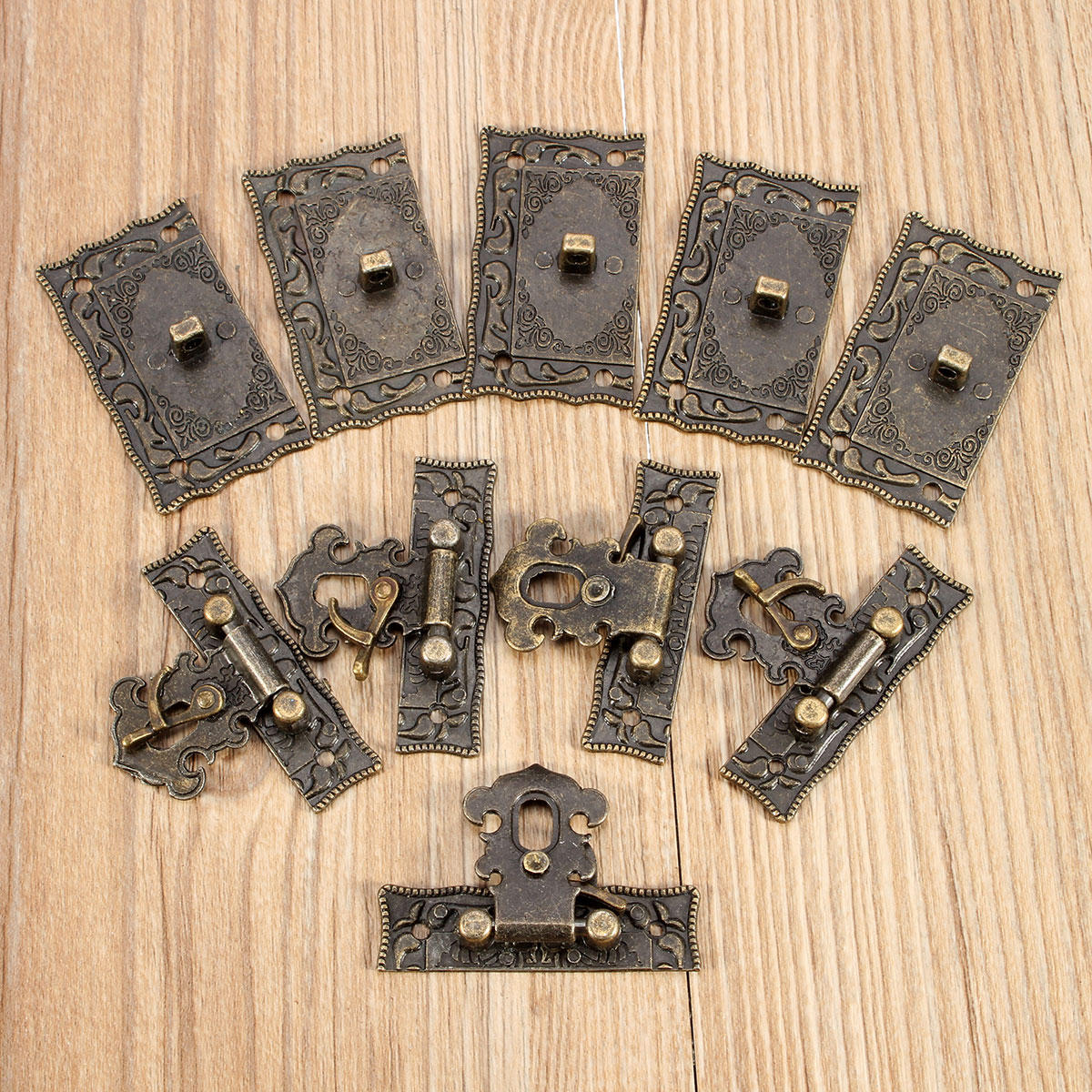  5sets bronze serrure bois bo&icirc;te valise toggle Loquet boucles ton 5.1cm x2.9cm