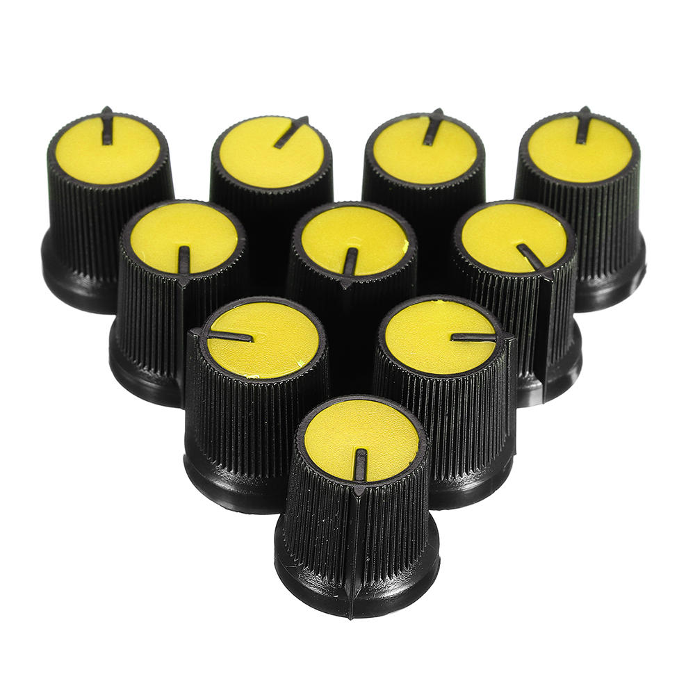 Pour Potentiomètre Trou 50pcs Rotatif Plastique Conique 6mm Jaune Bouton dCQxBeWroE