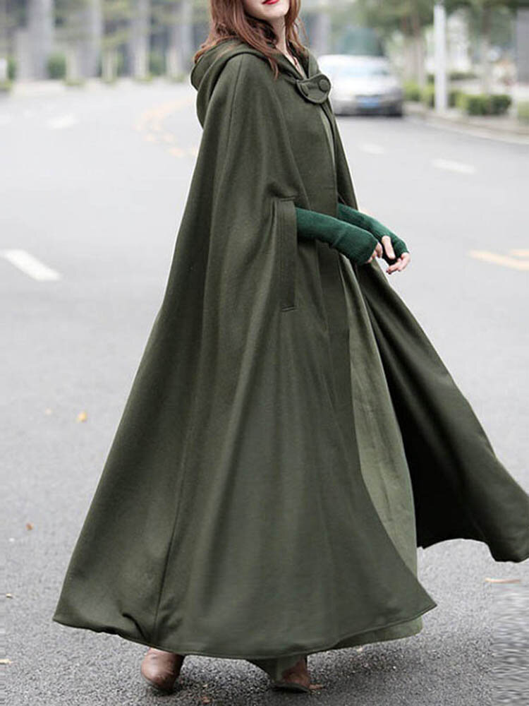 Damen Lässige Kapuze lose Cape Jacke Mäntel Mantel Damen Lässige Kapuze lose Cape Jacke Mäntel Mantel