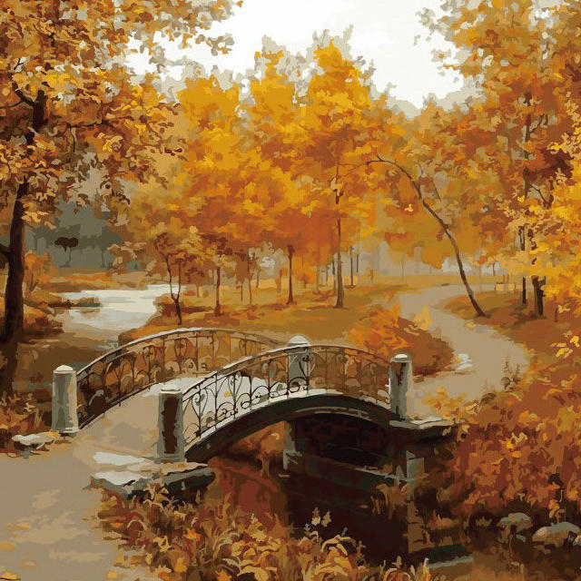 Diy Frameless Painting The Autumn Wind Is Soughing Linen Canvas