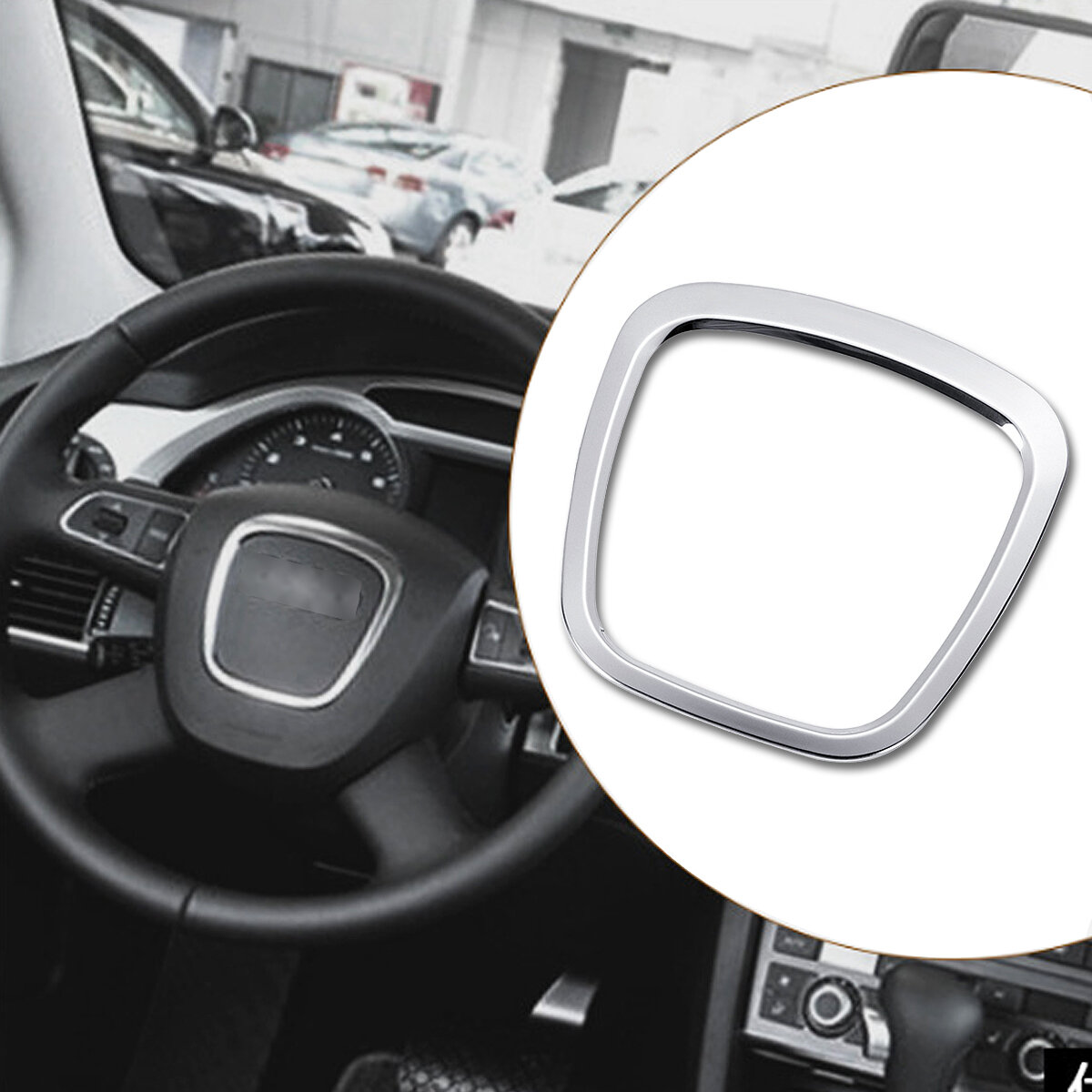Aluminium Alloy Steering Wheel Cover Trim Body Emblem Sticker For Audi A3 A4 Q7