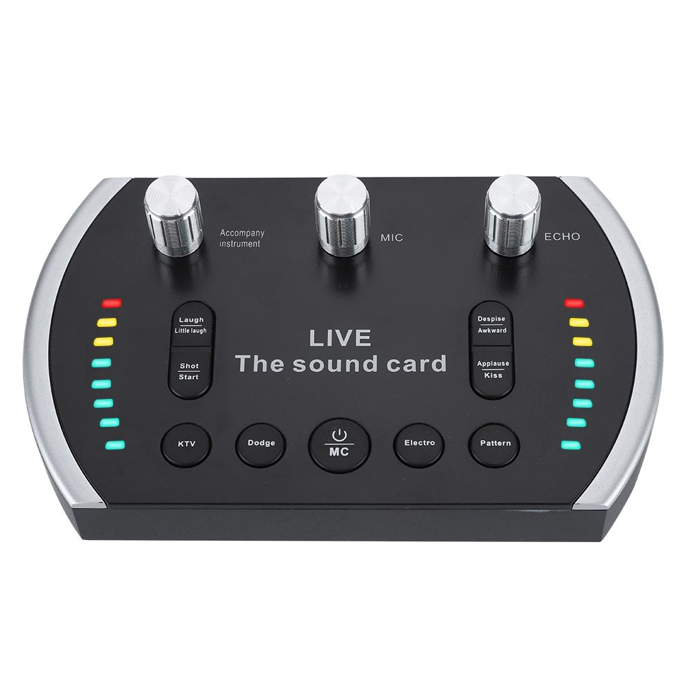 Live Sound Card for Microphone Phone Voice Audio USB Headset Karaoke KTV G8V3