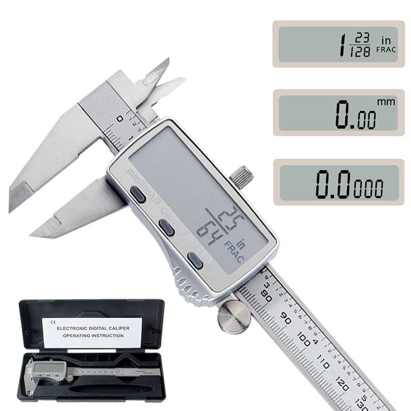 Digital Electronic Caliper Vernier Micrometer Measuring Inch Metric Fraction New