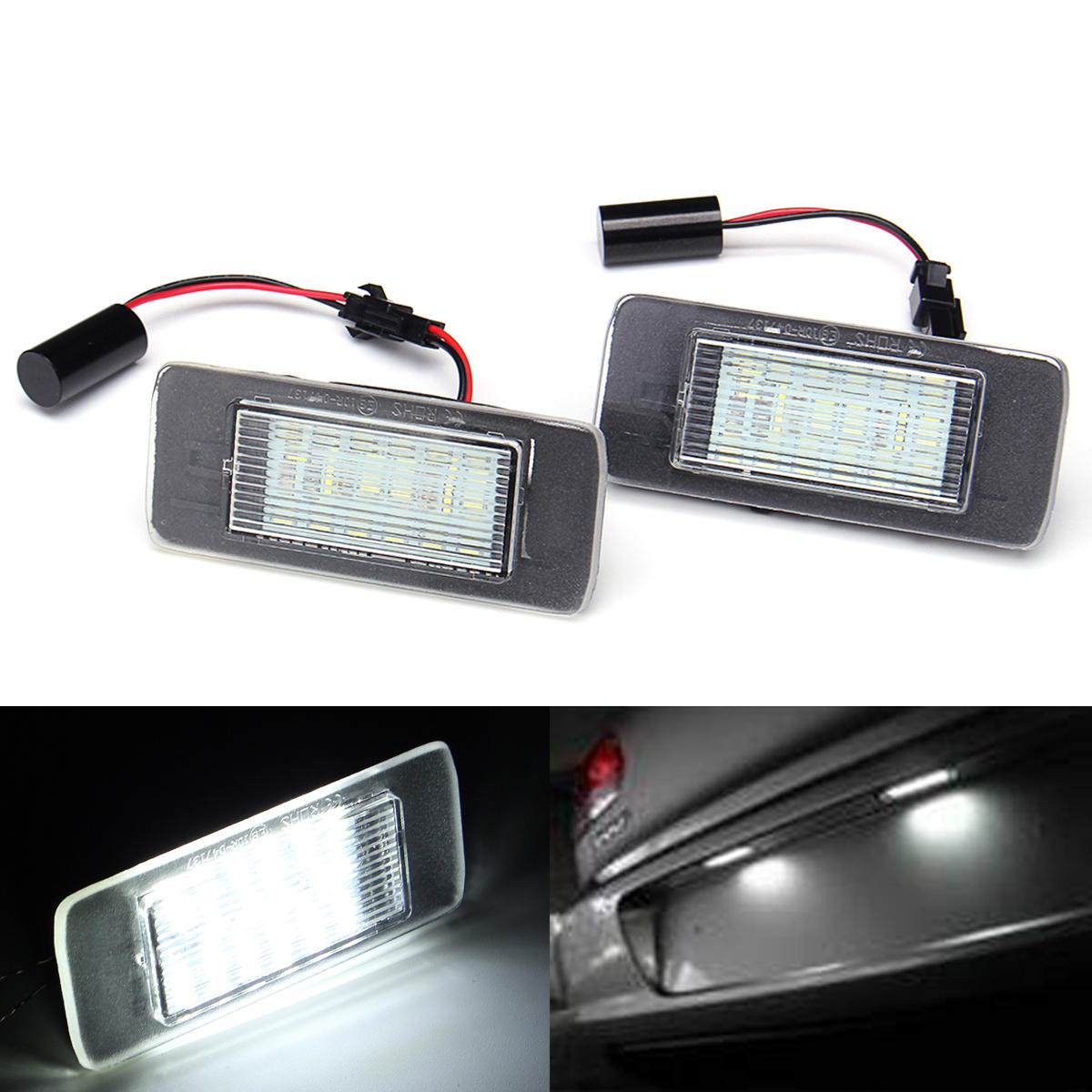 VAUXHALL VECTRA NUMBER PLATE LED BULBS CANBUS NO ERROR FREE 12 LED XENON WHITE