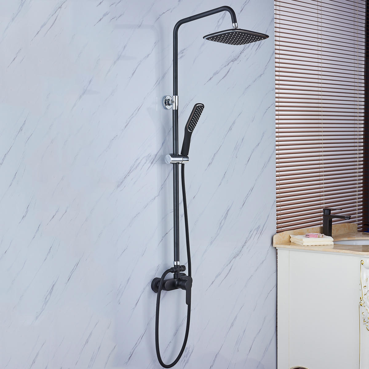 Black Spray Paint Bathroom Shower Set Faucet Nozzle 2 1 Water