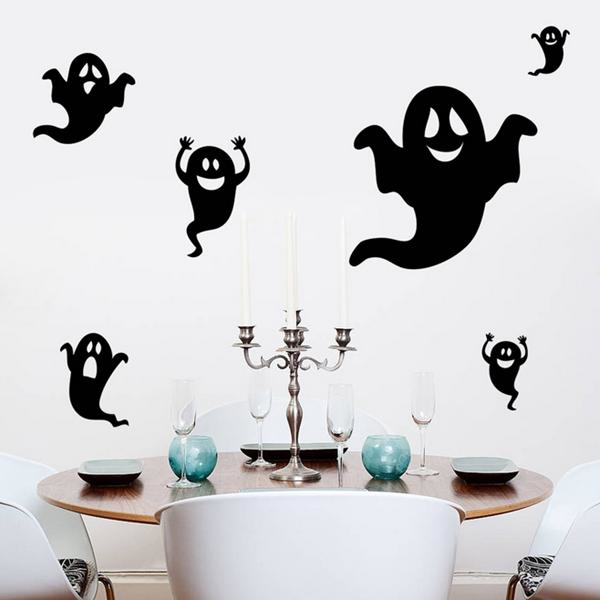 Creative Halloween Haunted House Glass Wall Stickers Children Bedroom Decoration Sticker Wall Art