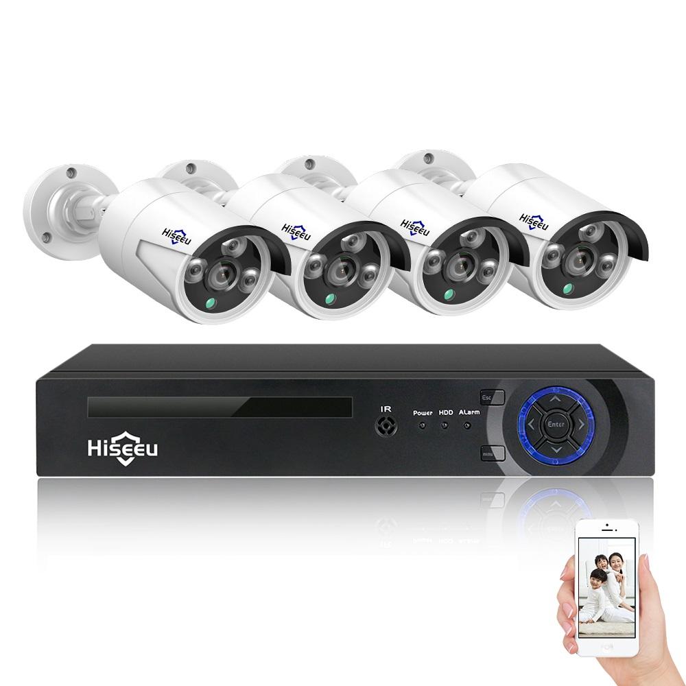 Hiseeu 4ch 4mp Poe Uberwachungskamera System Satz H 265 Ip Kamera