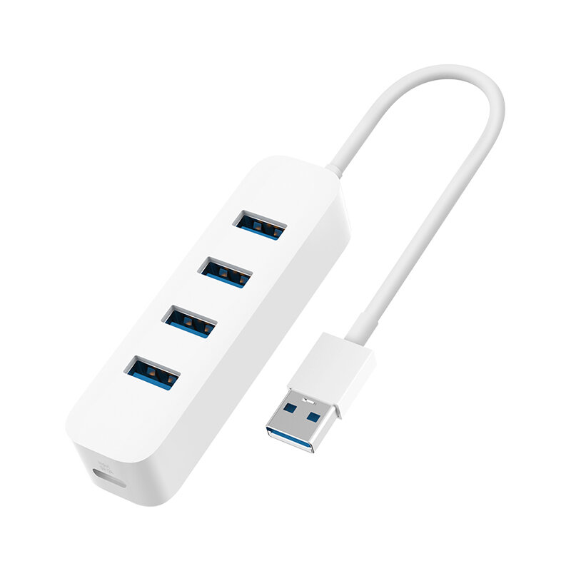 XIAOMI Hub USB3.0 de 4 portas com interface de fonte de alimenta&ccedil;&atilde;o em stand-by USB Hub Extender Extension Conector Adaptador para PC Laptop