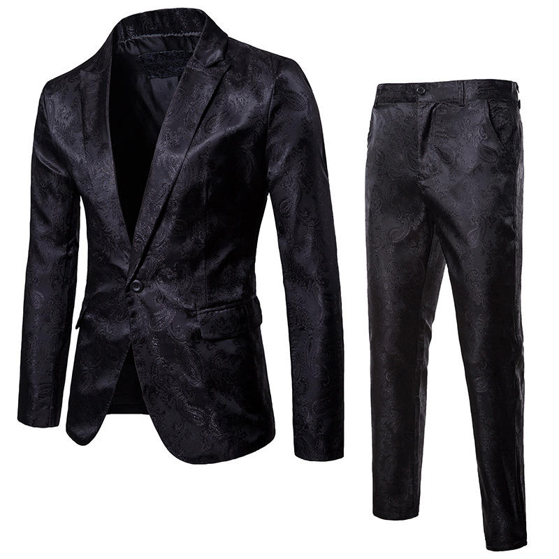 Мужской костюм-тройка с принтом деловой костюм Свадебное Banquet Club Stage Lapel Blazers Мужской костюм-тройка с принтом деловой костюм Свадебное Banquet Club Stage Lapel Blazers