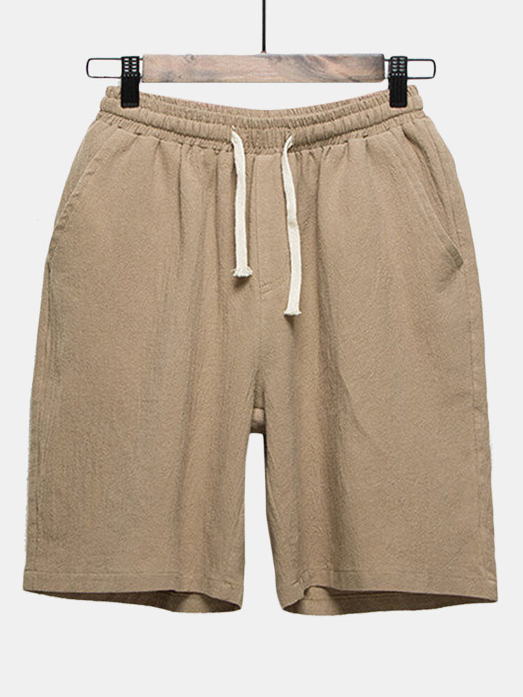 Pantalones Cortos De Verano De Lino Para Hombre Pantalones Cortos