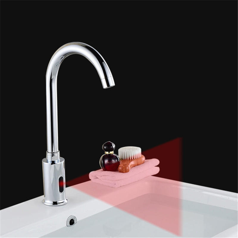 Boiroo Automatic Infrared Sensor Kitchen Basin Sink Faucet Single