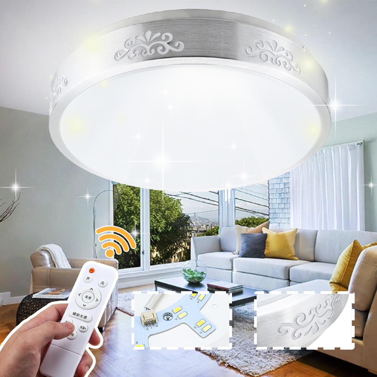 220v 24w 48w Super Bright Pro Dimmable Led Round Ceiling Light Fixture Lamp