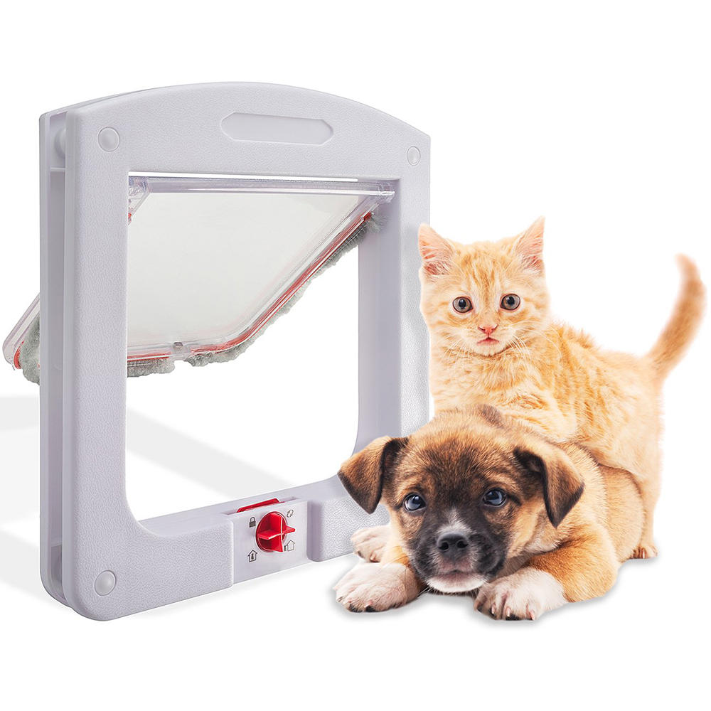 4 Way Locking Pet Door Waterproof Small Dog Cat Door Window Screen