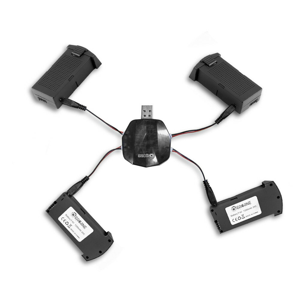 Eachine E520 E520S Drone Quadricopt&egrave;re RC Pi&egrave;ces de rechange 4-IN-1 Chargeur USB Chargeur Box avec 7.4V 1200MAH 25C LiPo Batterie Set Combo