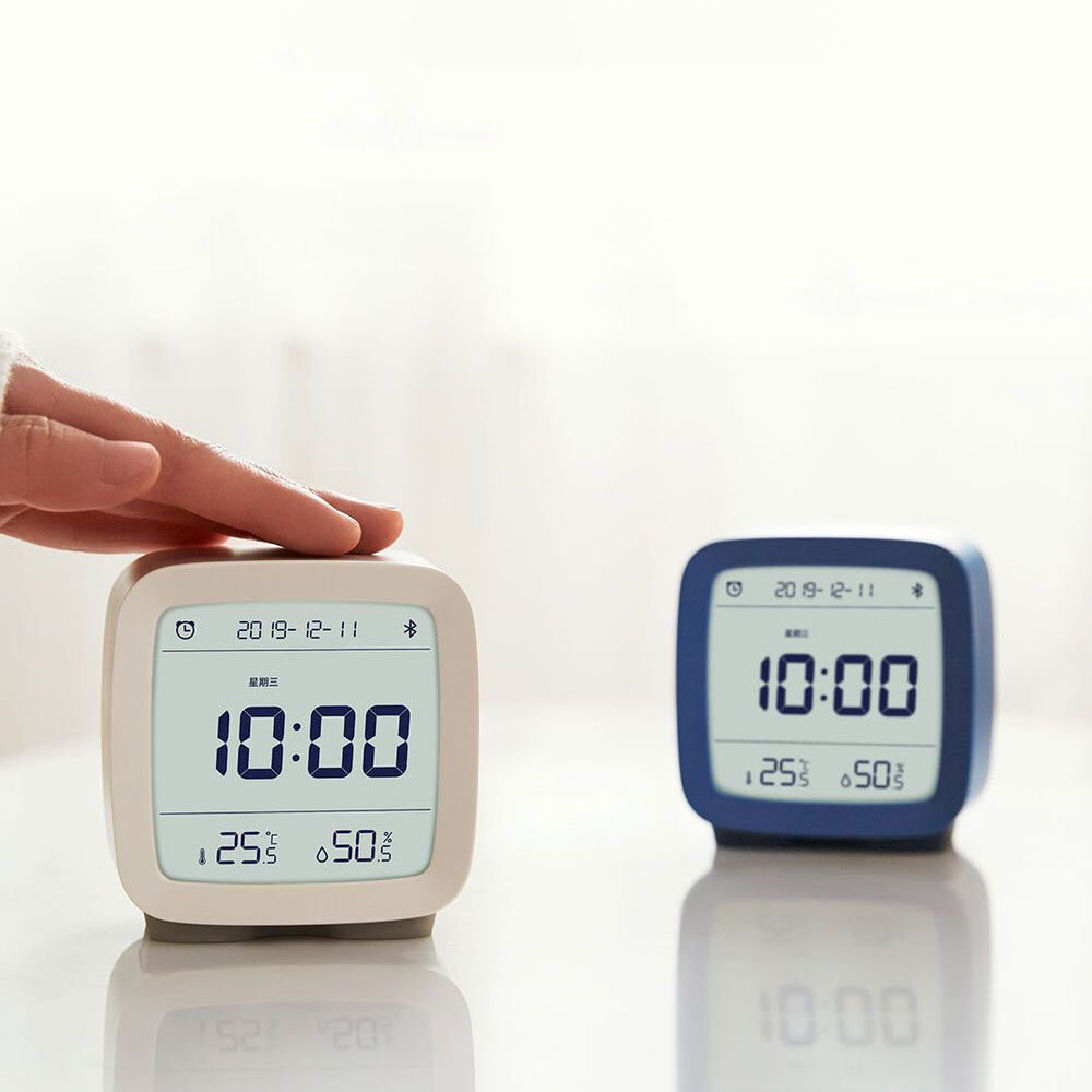 ClearGrass CGD1 Mijia Control de aplicaci&oacute;n Bluetooth 5.0 Term&oacute;metro Higr&oacute;metro LCD Pantalla Alarma de luz nocturna ajustable Reloj Calendario de Xiaomi Youpin