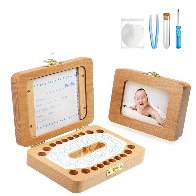 Kids Boy/&Girl Tooth Box organizer for baby Save Milk teeth Wood Storage Box