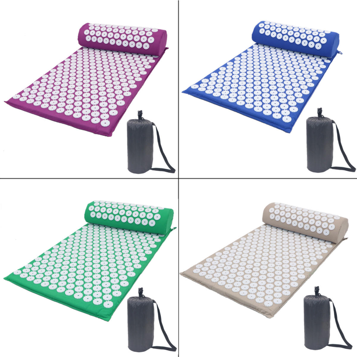 Acupressure Massage Mat Pillow Yoga Sit Lying Mats Pain Stress