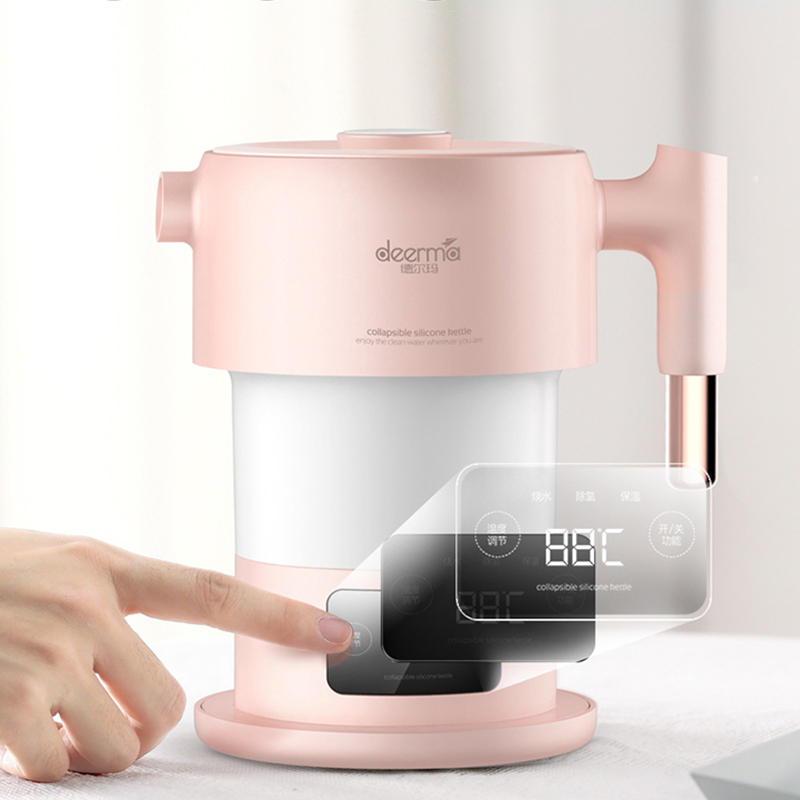 Deerma DEM-F300 100-240V Roze digitaal scherm opvouwbare draagbare waterkoker voor op reis 