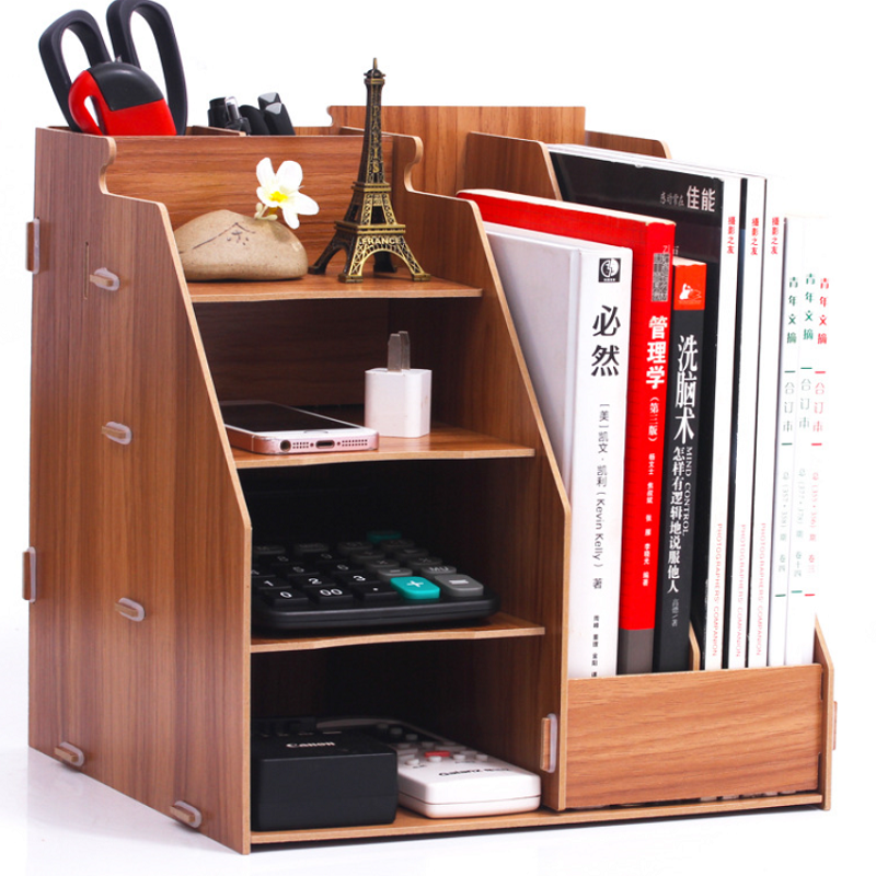 Office Supplies Desktop Storage Baskets Box Drawer Wooden Book