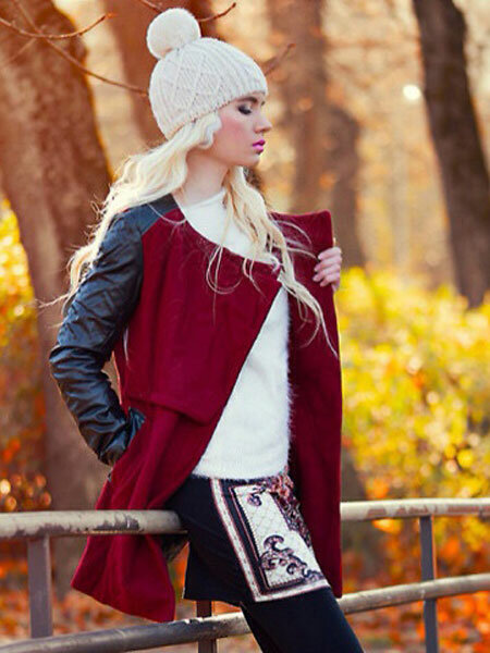 Europeu feiti&ccedil;o zipper leatheroid manga longa casacos grossos