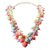 Candy Color Multilayer Beads Choker Statement Pingente Colar