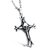 Trendy Men's Silver Skull Cross Punk Stainless Steel Charm Necklace 