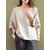 Casual Women Pure Color Pocket 3/4 Mouw Katoenen Tops