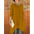 Loose Women Long Sleeve Pure Color Asymmetrical Hem Blouse