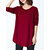 Casual Mulher manga comprida Pure Color O-Neck Irregular Hem T-shirt
