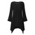 Loose Women Long Sleeve Pure Color Asymmetrical Hem Blouse