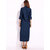 Long Sleeve Denim Shirt Dress Solid Color Turn-down Collar Button Dress 
