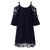 Women Off Shoulder Lace Strap Hollow Half Sleeve Casual Mini Dresses