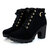 Women Girl High Top Heel Ankle Boots Winter Pumps Lace Up Buckle Suede Shoes 