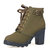 Women Girl High Top Heel Ankle Boots Winter Pumps Lace Up Buckle Suede Shoes 