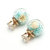 Trendy Colorful strass boule de verre fleur boucles d'oreilles rondes cadeau pour les femmes