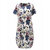 Vintage Vrouwen Loose Printing Korte Mouw Elegante Jurk