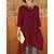 Loose Women Long Sleeve Pure Color Asymmetrical Hem Blouse