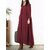 Vintage Women Cotton Scoop Neck Solid Color Loose Maxi Dress