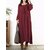 Vintage Women Cotton Scoop Neck Solid Color Loose Maxi Dress
