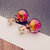 Trendy Colorful Strass glazen bal bloem ronde oorbellen cadeau voor vrouwen