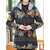 Vintage Women Floral Print Patchwork Button Long Sleeve Hooded Coats