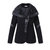 Casual Women Zipper Pocket Long Sleeve Leather Patchwork Slim Coat