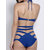 Sexy Halterneck Black Blue Cut Out Bandage One Pieza Monokini Trajes de ba&ntilde;o