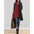 Women Casual Button Color Patchwork Autumn Coats