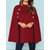 Women British Style Solid Color Button Loose Elegant Cloak Coats