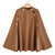 Women British Style Solid Color Button Loose Elegant Cloak Coats