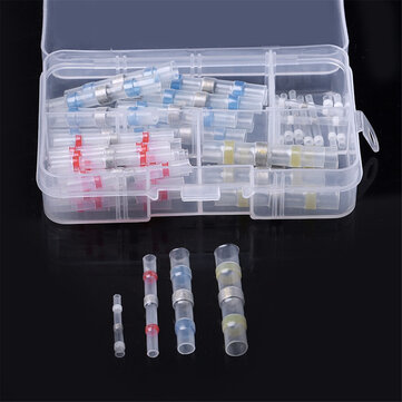 Excellway® 50/100pcs Solder Seal Heat Shrink Tube Butt Wire Connector Terminal Waterproof 4 Size