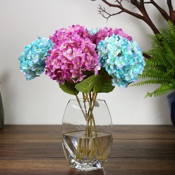 Artificielle Hortensia Faux Fleurs Bouquets De Fleurs Bouquet De Mariage Avec Feuille Bourgeon Pour Décorations De Désherbage à Domicile Bricolage