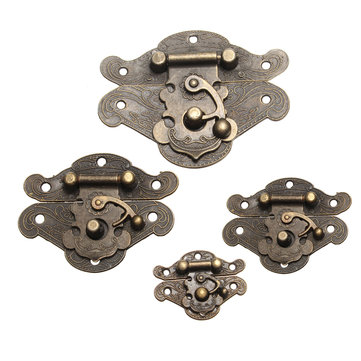 Antique Retro Decorative Latch Vintage Wooden Jewelry Box Drawer Hasp Pad Coffre Lock 4 Tailles