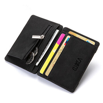 Men PU Leather Money Clip Thin Bifold Wallet Titular do cart&atilde;o de cr&eacute;dito
